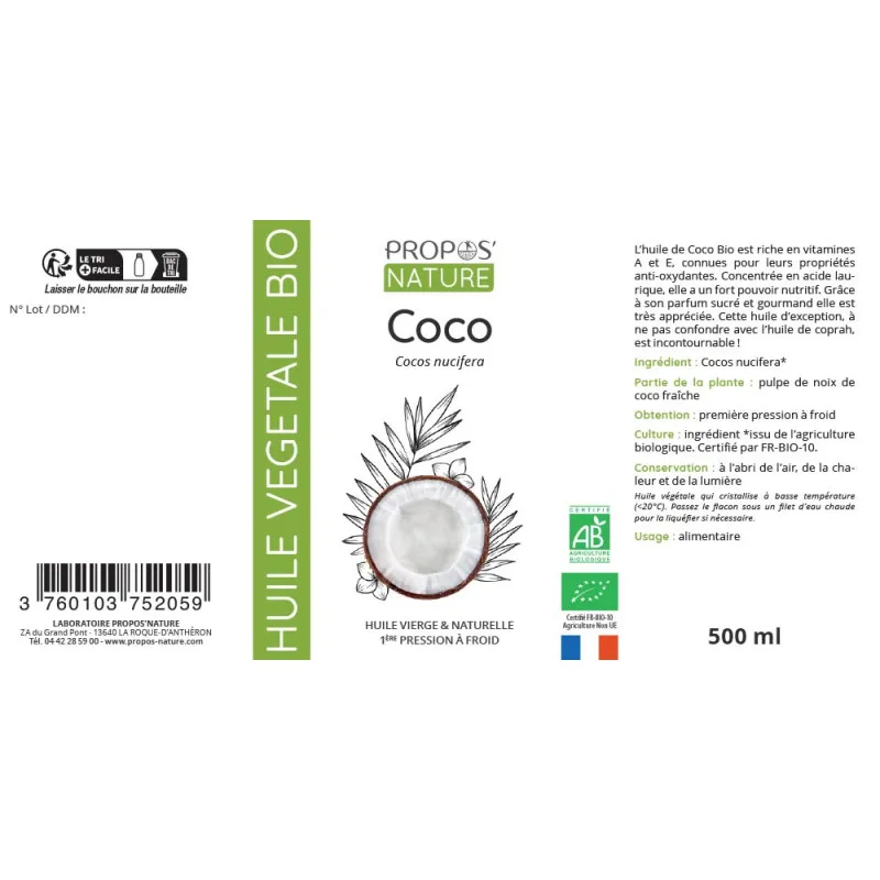 Huile de Coco BIO 100% Pure – Garantie Vierge pour Bébé et Maman