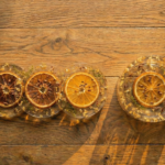 Coffret 4 Dessous de Verre Résine Époxy Botanique + Support