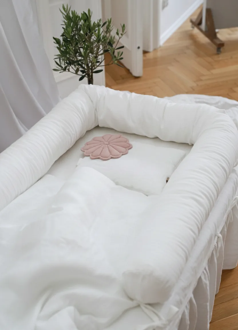 Tour de lit bébé sécurisé en lin – confort exceptionnel et protection optimale