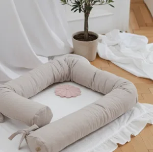 Tour de lit bébé sécurisé en lin – confort exceptionnel et protection optimale