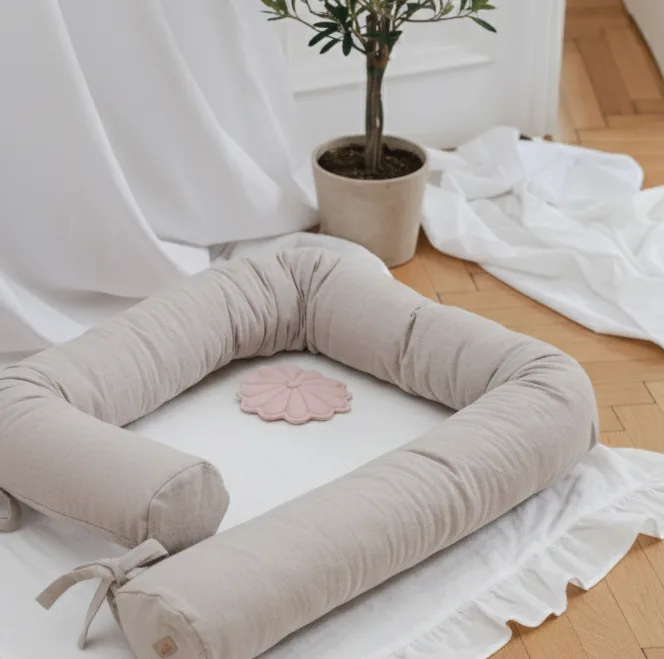 Tour de lit bébé sécurisé en lin – confort exceptionnel et protection optimale